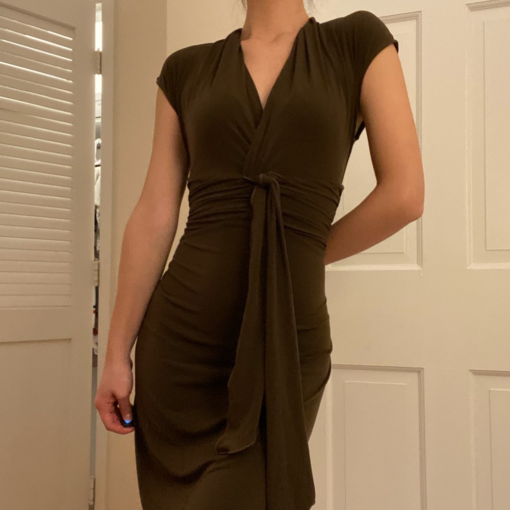 Brown midi dress